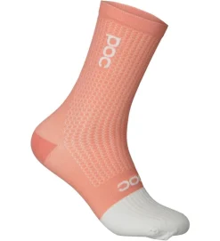 POC Calcetines Flair Mid Coral / Blanco