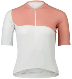 POC Maillot Manga Corta Mujer Essential Road Print Blanco / Coral
